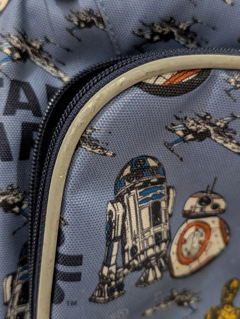 Pottery Barn Kids Star Wars Small Kids Backpack - Blue Droid Print
